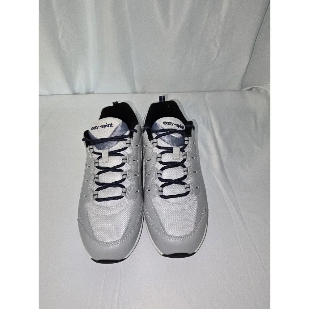 Easy Spirit Women's Grey & Navy Walk Run Romy Sneakers Tennis Shoes 9 Wide